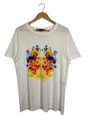 Marc by Marc Jacobs Colored Rorschach Short Sleeve Graphic Tee Ivory mens size L
